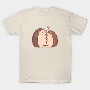 Cute Hugging Hedgehogs In Love T-Shirt